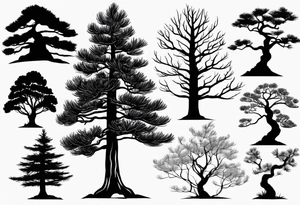Trees pine tattoo idea