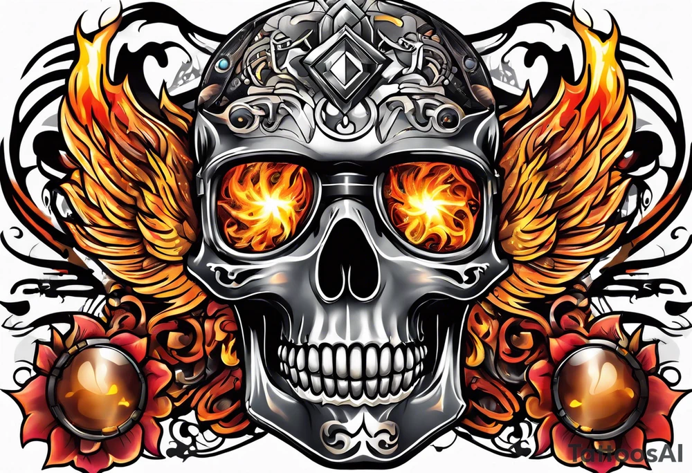 Music on fire tattoo idea