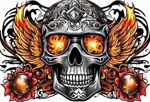 Music on fire tattoo idea