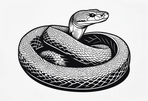 Elegant and wise snake (python), with no agressive tattoo idea