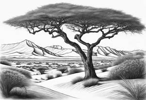 african, sahara, landscape tattoo idea
