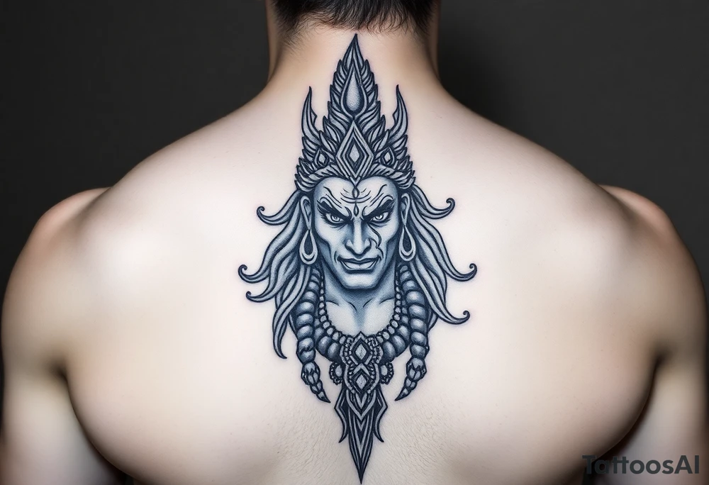 Angry Shiva Hindu god on chest tattoo idea
