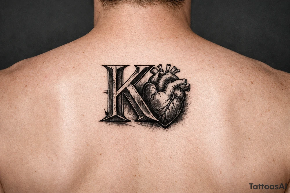 K with a heart tattoo idea