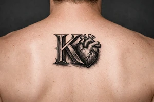 K with a heart tattoo idea