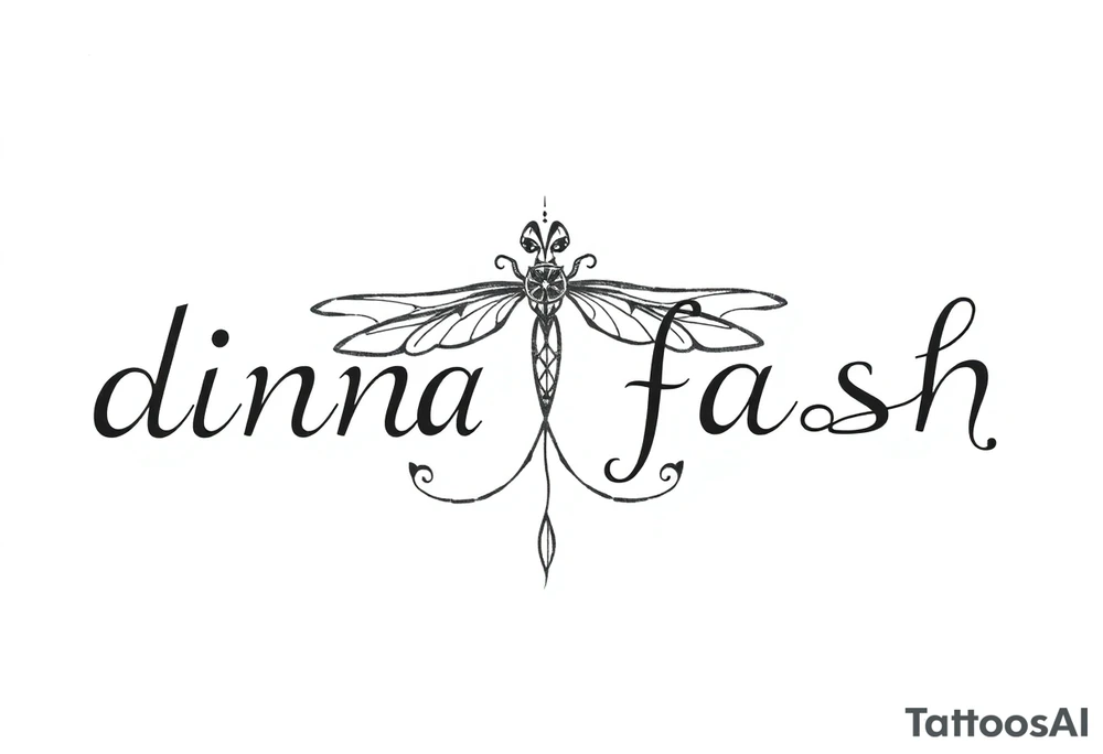 dinna fash. Style celtic flower. Dragon fly. Minimaliste. Simple tattoo idea