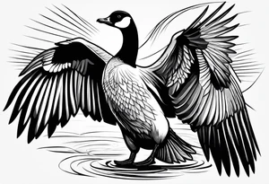 canadian goose preparing to fly tattoo idea