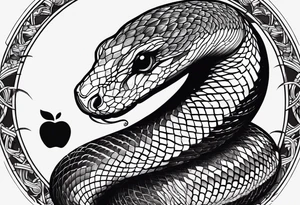 A snake with forbidden apple tattoo idea