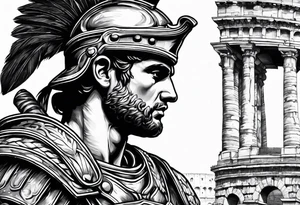 Roman soldier colosseum in background tattoo idea