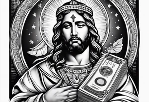 San Judas with money tattoo idea