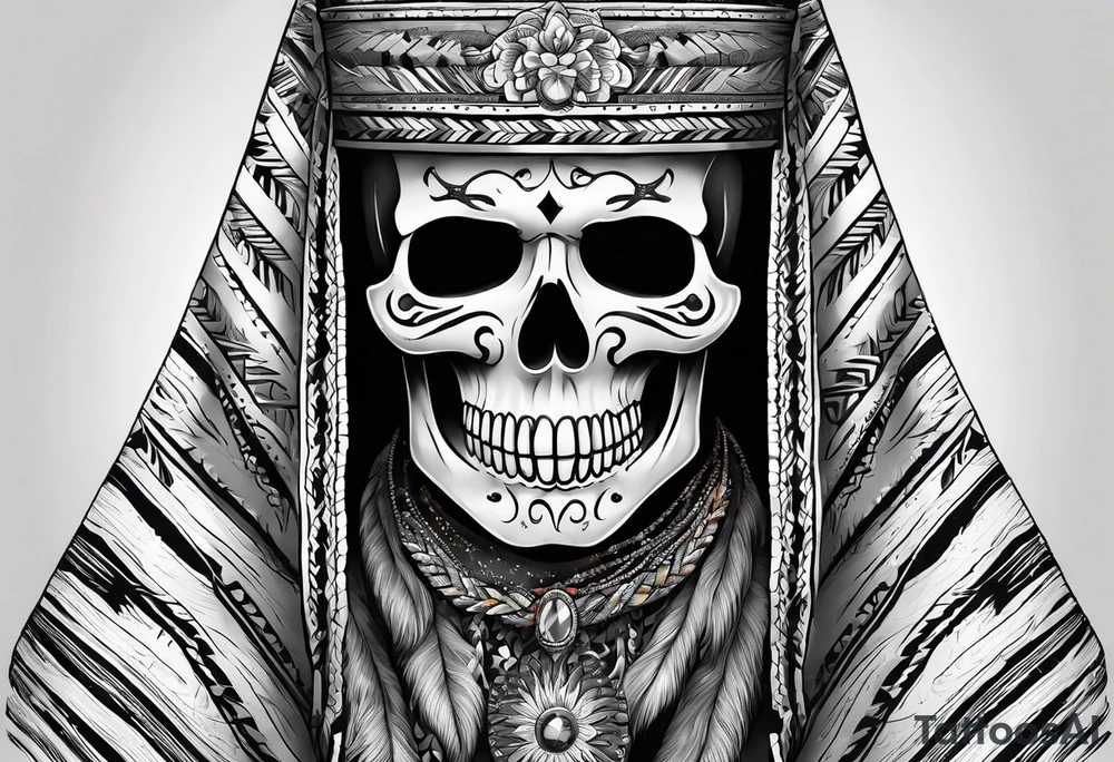 Ghost with sarape tattoo idea