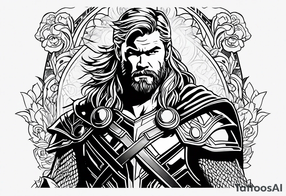The Mighty Thor that looks like the Chris Hemsworth version tattoo idea