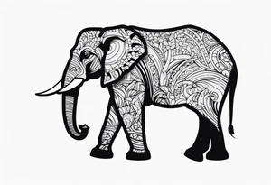 elephant with a trunk up tattoo idea
