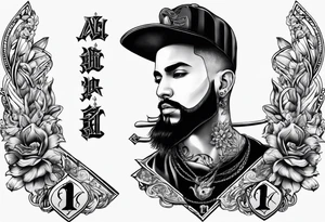 Neck tattoo saying Ace reversed filled in tattoo idea