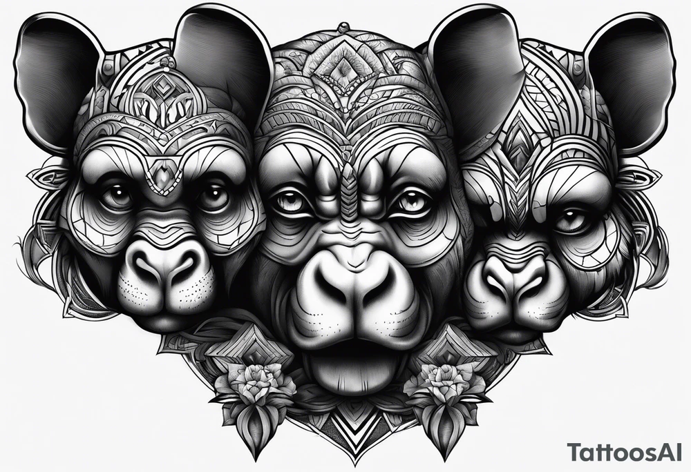 Deep Hear no evil speak no evil see no evil tattoo idea