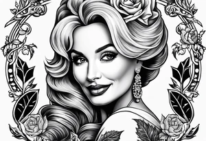 Dolly Parton holding an acorn tattoo idea