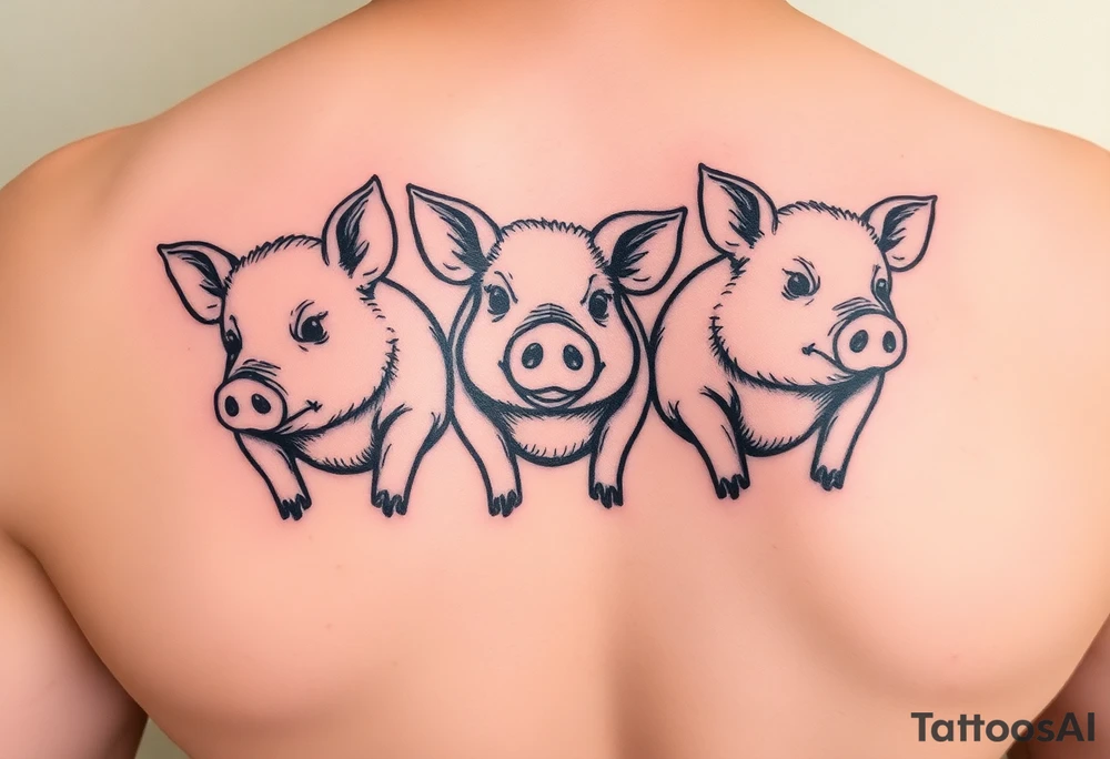 Three little pigs nursery rhyme tattoo idea