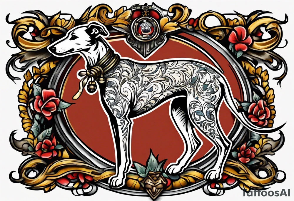 Punk greyhound tattoo idea