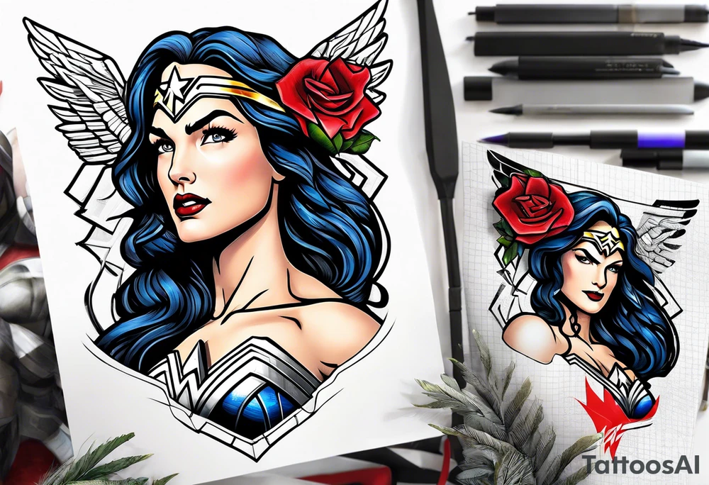 Wonder woman symbols tattoo idea