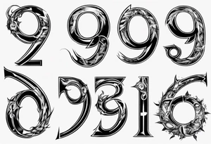 number 9 upside down and right side up connected in the middle. 9:16 aspect ratio. tattoo idea