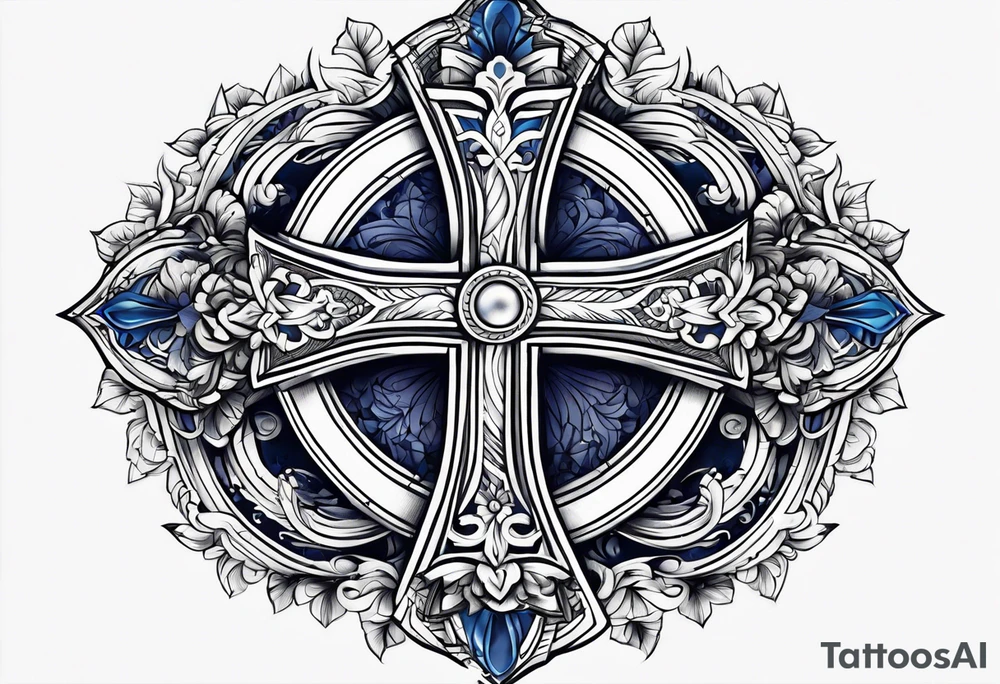 Cross navy tattoo idea