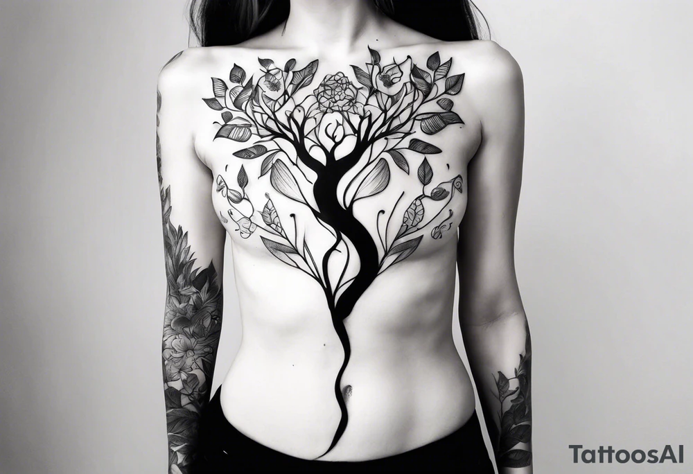 Human Body that grows plants out of it tattoo idea