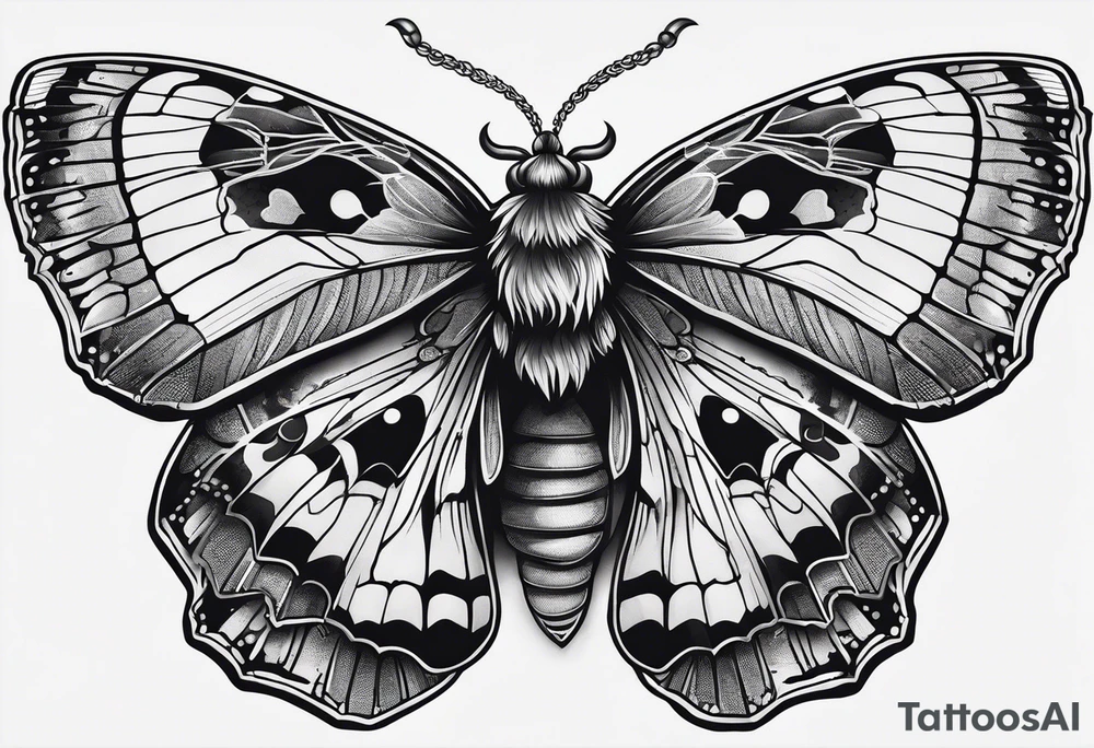 dark moth tattoo idea