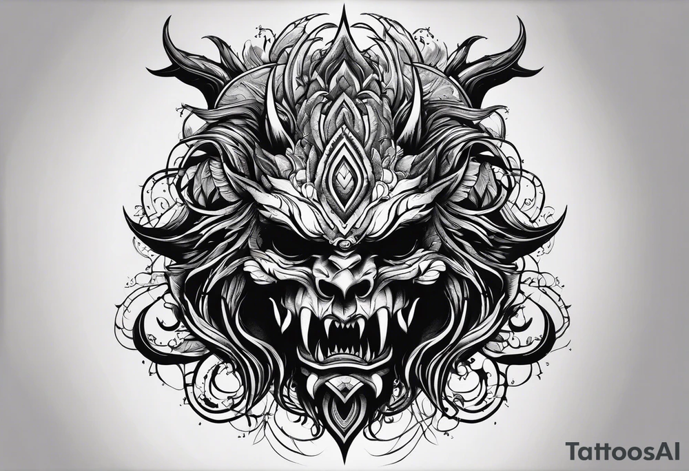 depression as a shadow monster tattoo idea