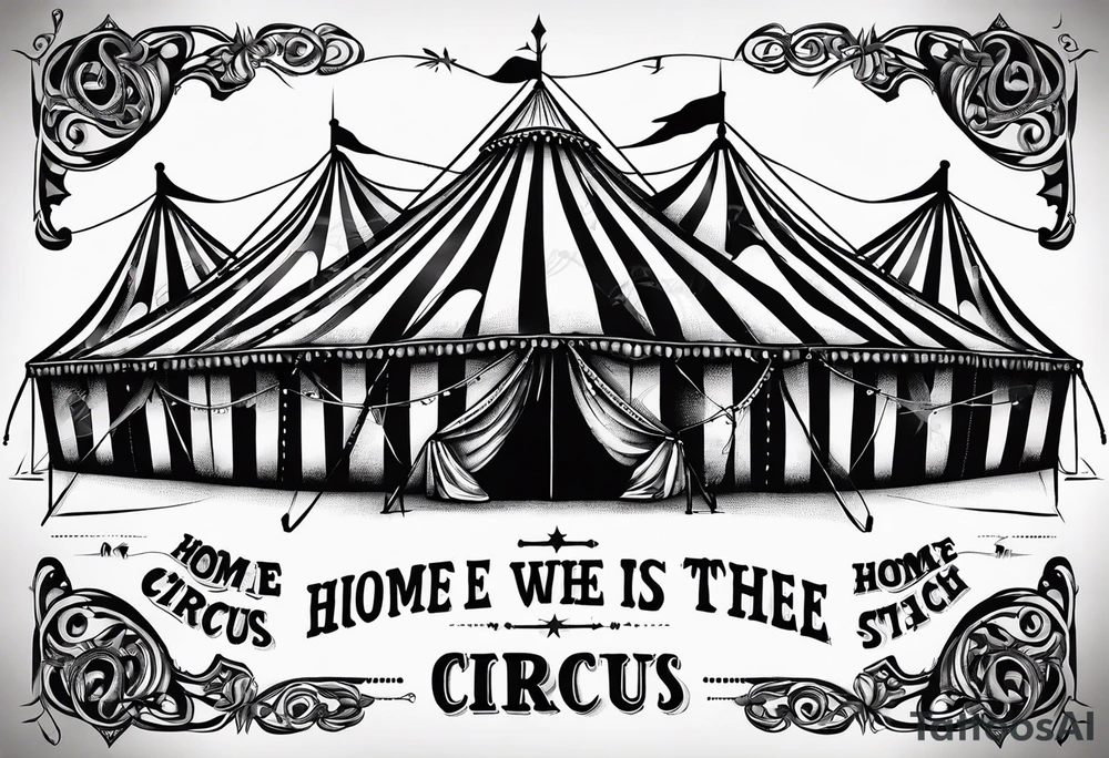 Big top circus tent with text home is where the is circus tattoo idea