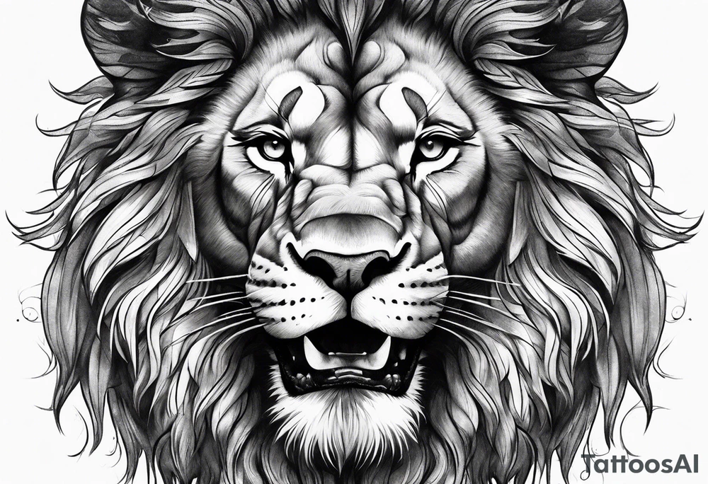 lion roar
chest tattoo idea