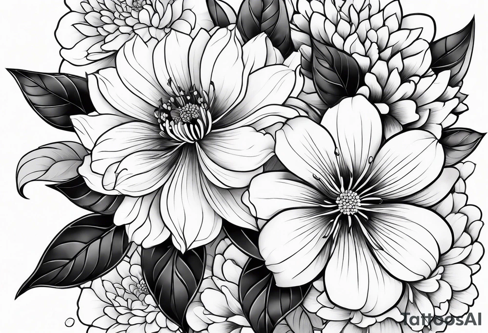 traditional Japanese flowers tattoo idea