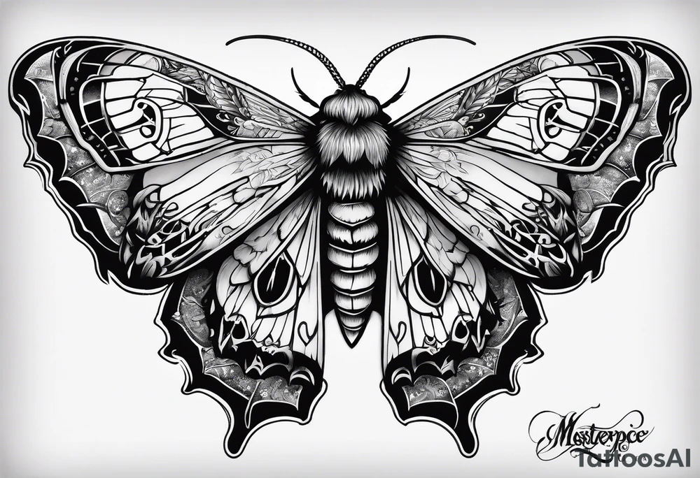 death moth with Wicca aesthetic tattoo idea