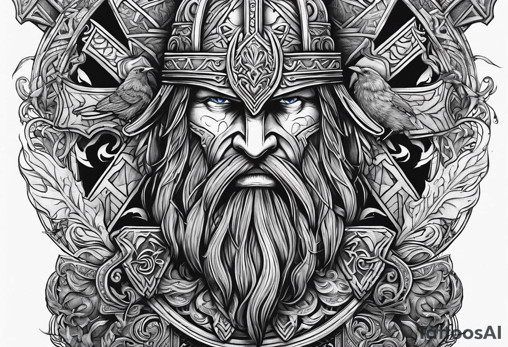 Viking odens ravens, Thor’s hammer tattoo idea