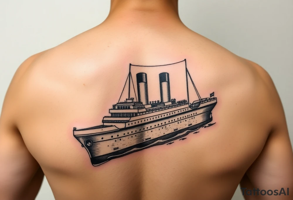 ship image of the titanic tattoo idea