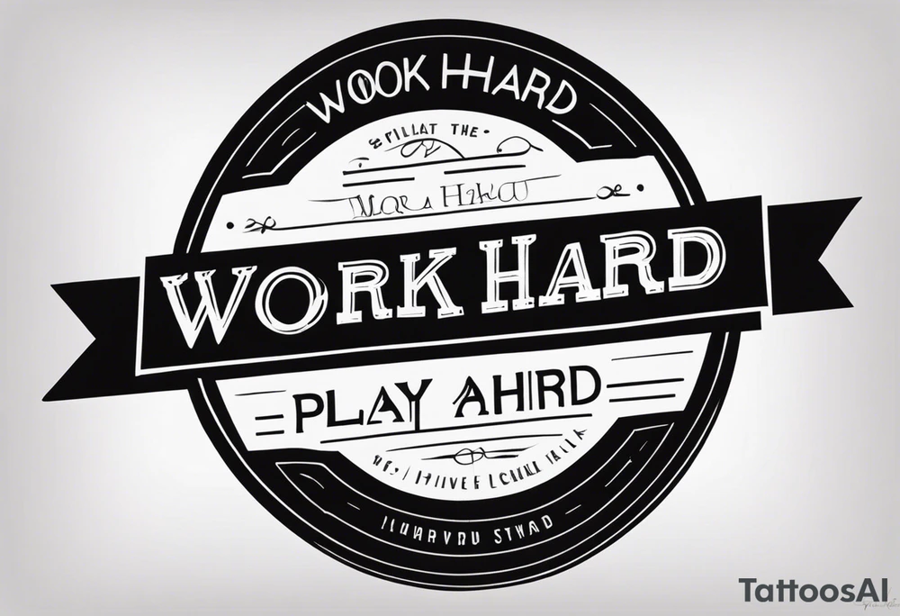 I want a tattoo containing the following two words "work hard" and "play hard". tattoo idea