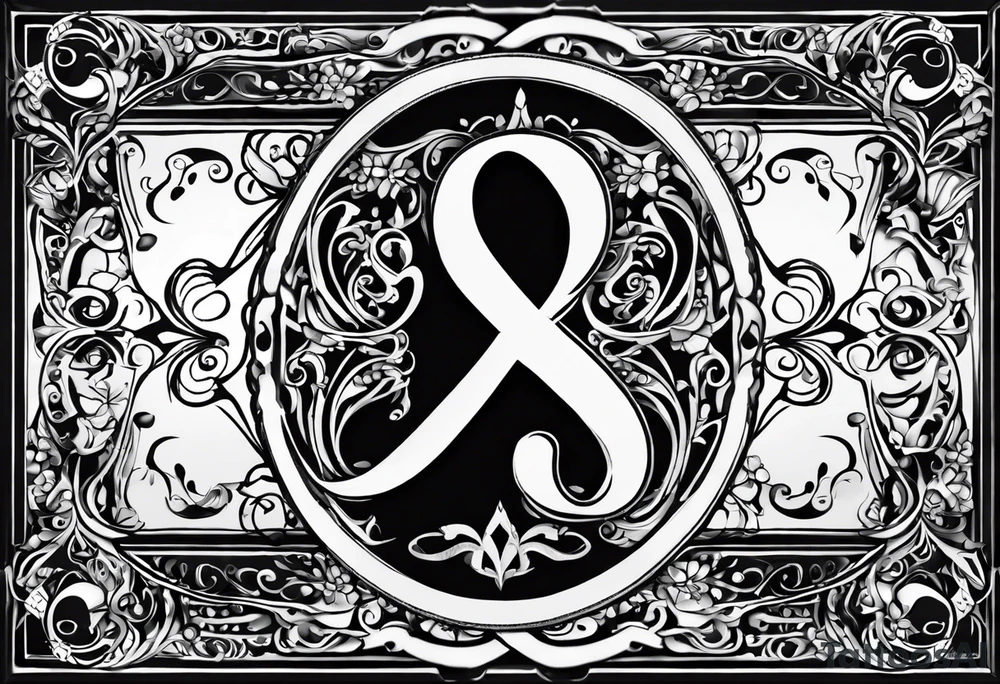 Infinity symbol, with the letters "S" and "J" on one side, and the letters "D3" on the other side tattoo idea
