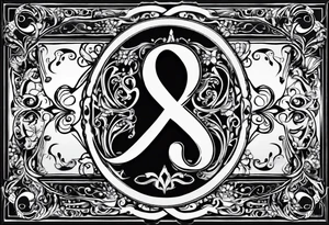 Infinity symbol, with the letters "S" and "J" on one side, and the letters "D3" on the other side tattoo idea
