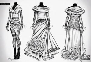 wind skirt on manequinn tattoo idea