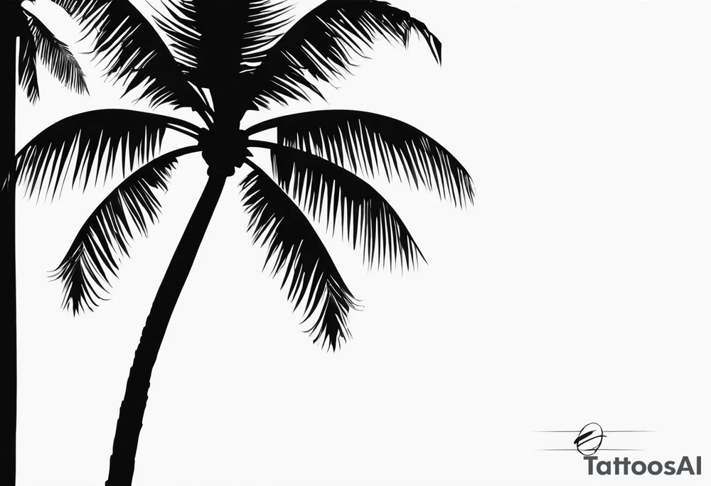 A lonely palm tree tattoo idea