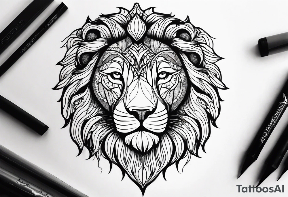 Powerful majestic lion tattoo idea