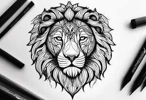 Powerful majestic lion tattoo idea