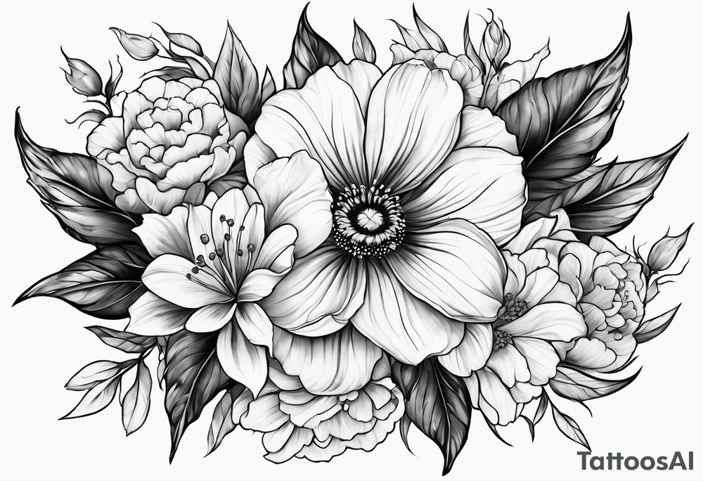 Flowers 
Amber Elizabeth Worthington 
07-11-2023 tattoo idea