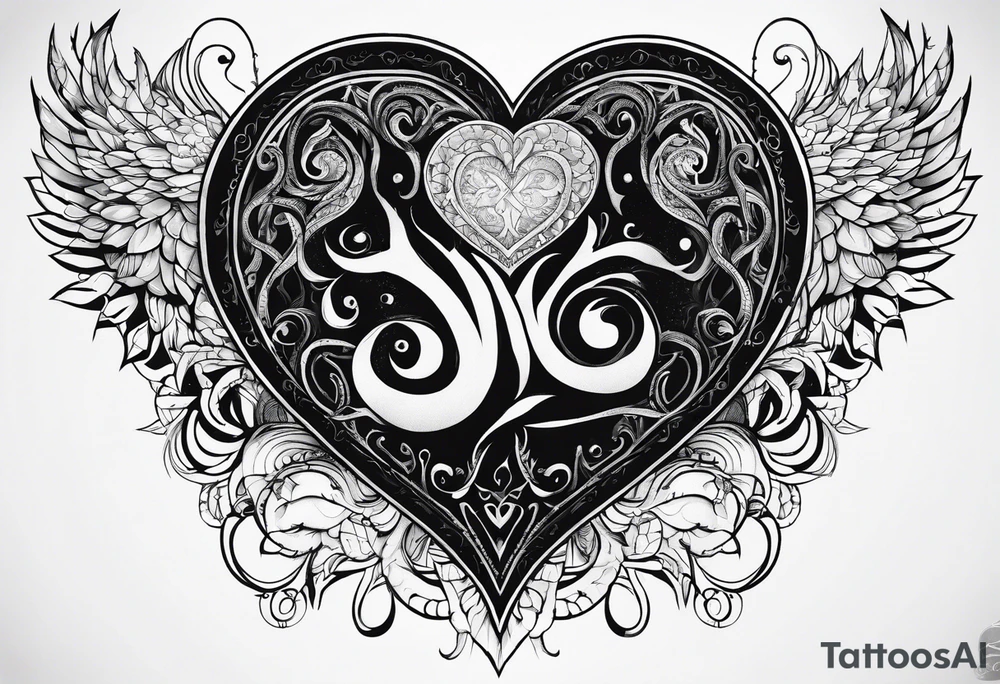 Long tattoo for arm. Lovecraftian creature, protecting a heart. tattoo idea