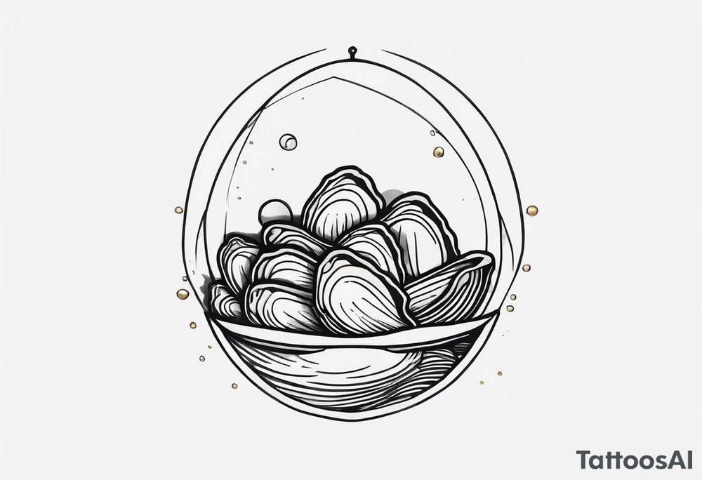 Oyster with a small world in place of the pearl tattoo idea