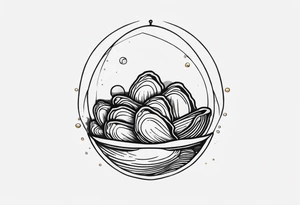 Oyster with a small world in place of the pearl tattoo idea