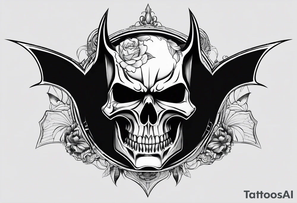 skull of batman tattoo idea