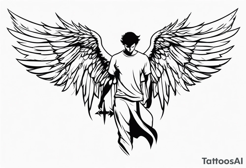 male fallen angel,the fall of gabriel evil tattoo idea