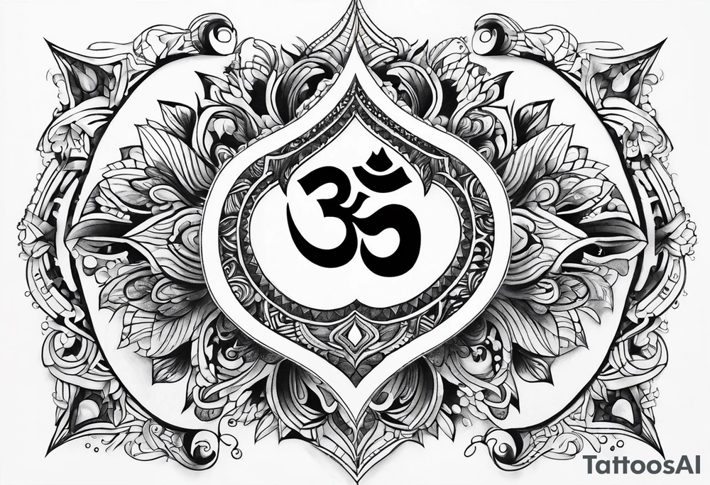 Om and heart tattoo idea