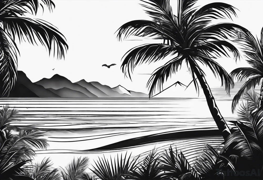 single palm tree tattoo idea