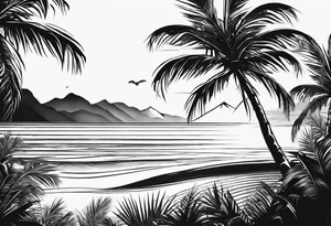 single palm tree tattoo idea