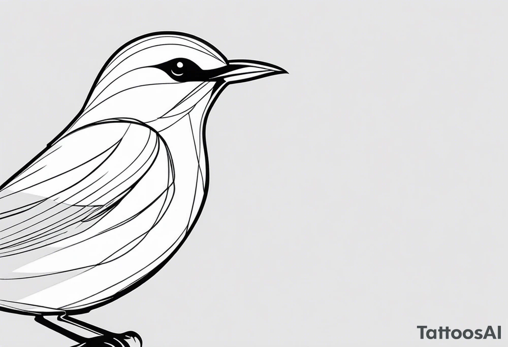 small bird minimal lines tattoo idea